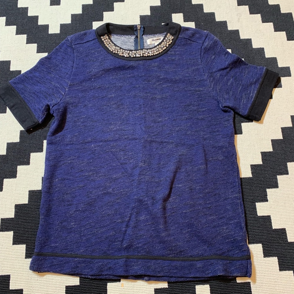 Madewell M Knit Blouse Jewel Color, EUC